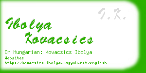 ibolya kovacsics business card